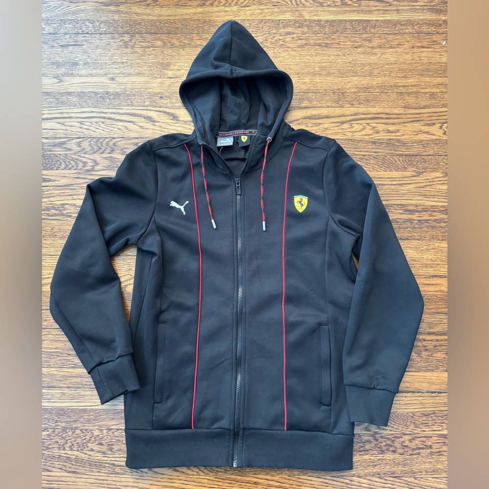 #578 Puma FERRARI RACE Men's Hooded Sweatshirt Black 62094201 jacket sweatshirt